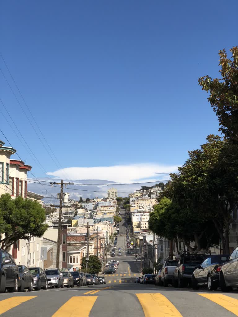 汽车停在城市的路边