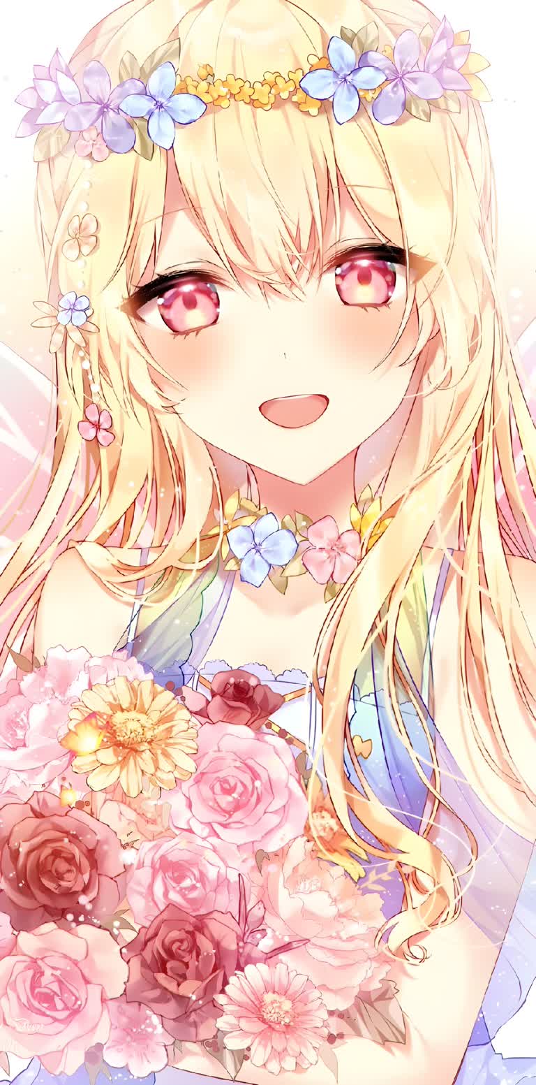 有一个女孩手里拿着一束鲜花