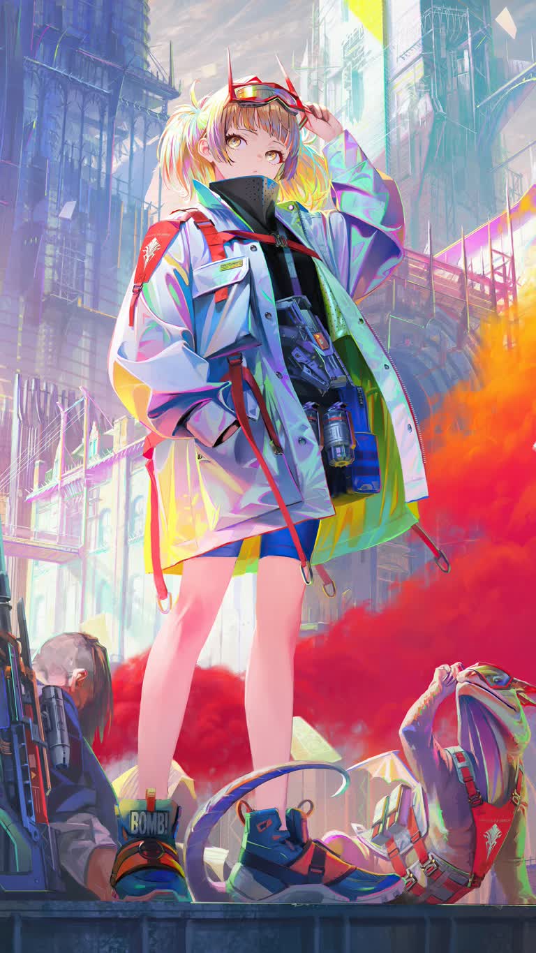 有一个女人站在一栋楼前